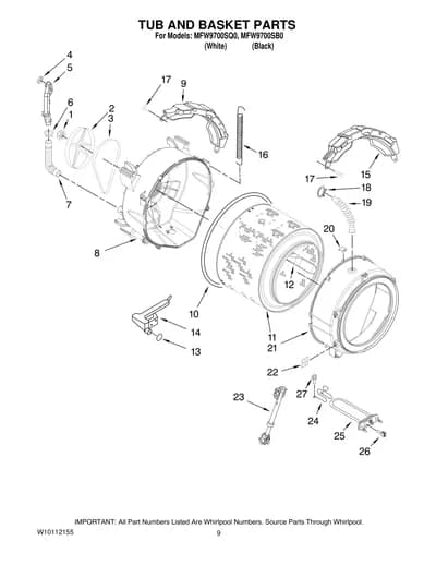 TUB AND BASKET PARTS
