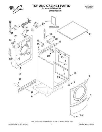 TOP AND CABINET PARTS