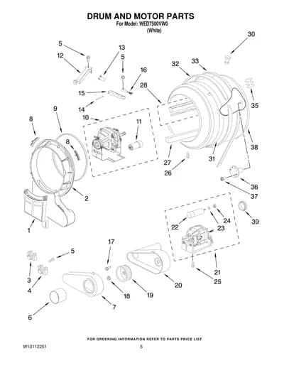 DRUM AND MOTOR PARTS