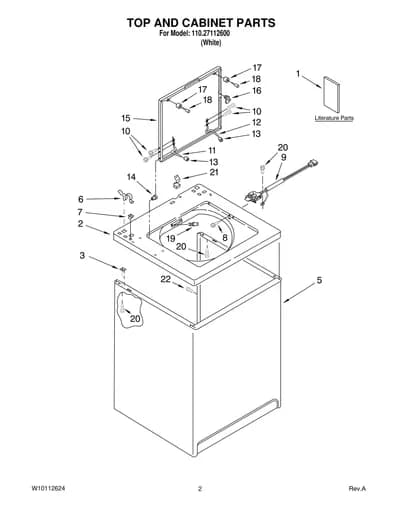 TOP AND CABINET PARTS