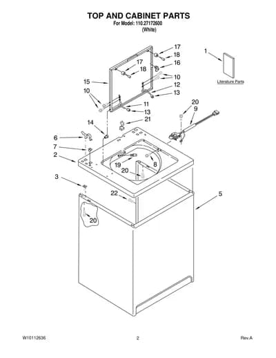 TOP AND CABINET PARTS