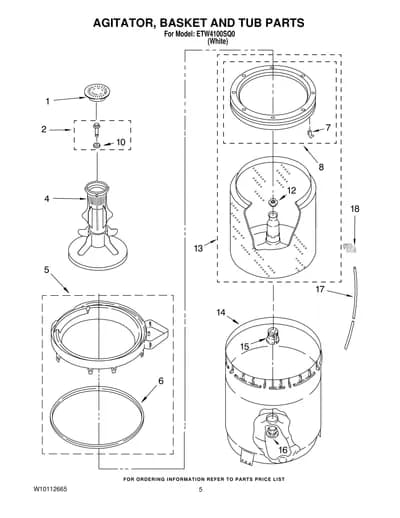 AGITATOR, BASKET AND TUB PARTS