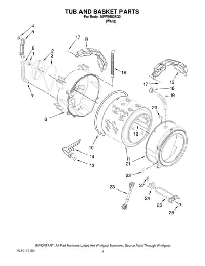TUB AND BASKET PARTS