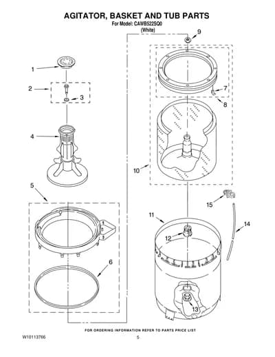 AGITATOR, BASKET AND TUB PARTS