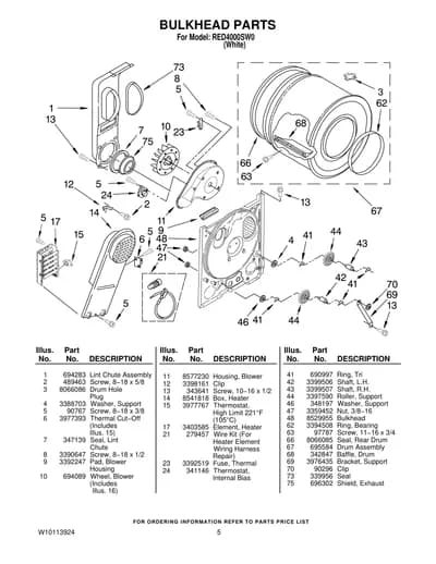 BULKHEAD PARTS