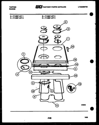 COOKTOP AND BROILER PARTS