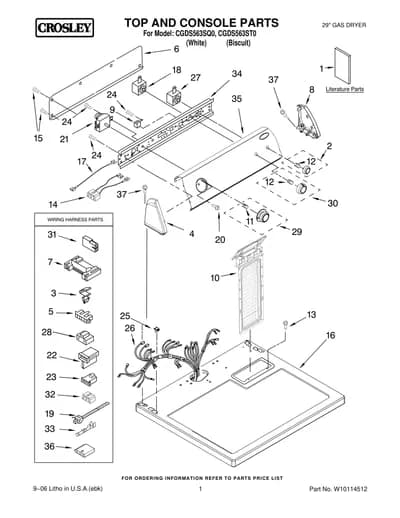 TOP AND CONSOLE PARTS