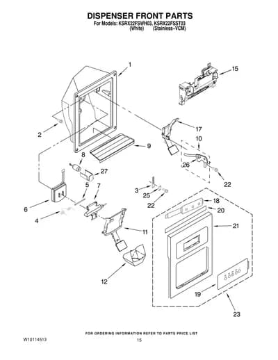 DISPENSER FRONT PARTS