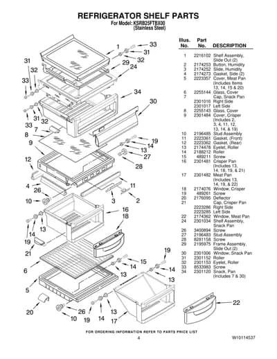 REFRIGERATOR SHELF PARTS