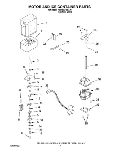 MOTOR AND ICE CONTAINER PARTS