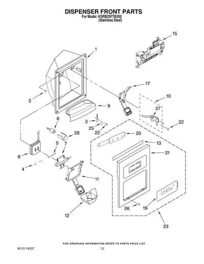 DISPENSER FRONT PARTS