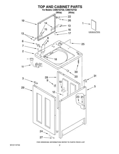 TOP AND CABINET PARTS