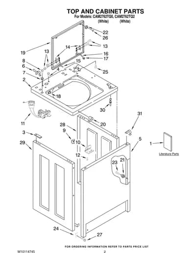 TOP AND CABINET PARTS
