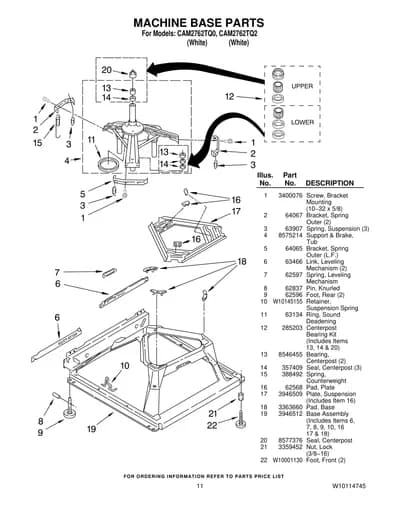 MACHINE BASE PARTS