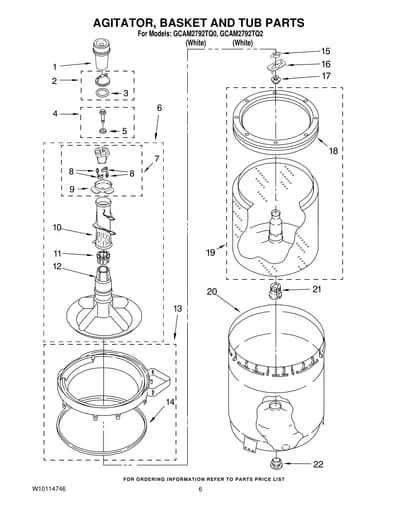 AGITATOR, BASKET AND TUB PARTS