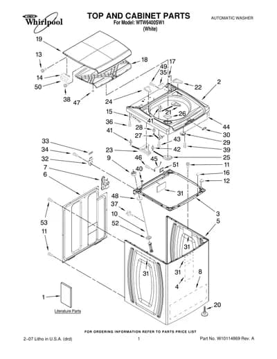 TOP AND CABINET PARTS
