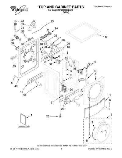 TOP AND CABINET PARTS