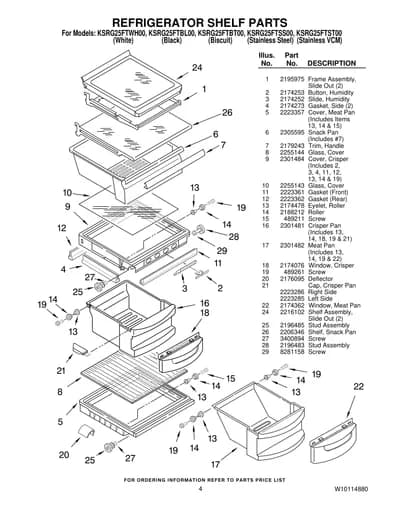 REFRIGERATOR SHELF PARTS