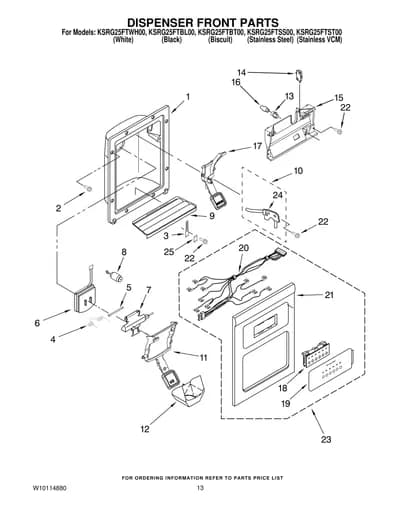 DISPENSER FRONT PARTS