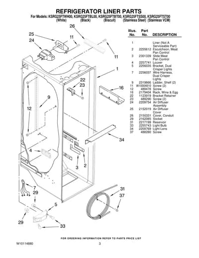 REFRIGERATOR LINER PARTS