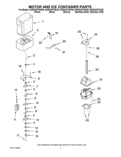 MOTOR AND ICE CONTAINER PARTS