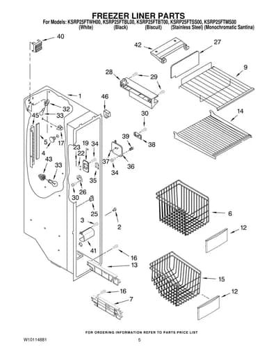 FREEZER LINER PARTS