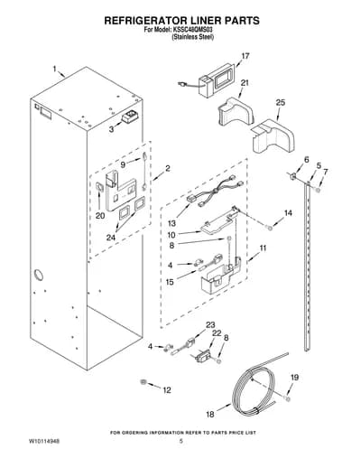 REFRIGERATOR LINER PARTS