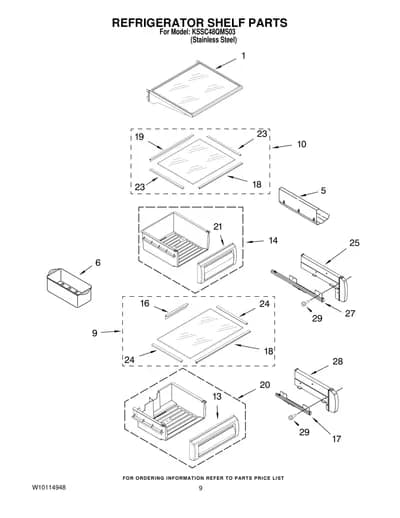 REFRIGERATOR SHELF PARTS