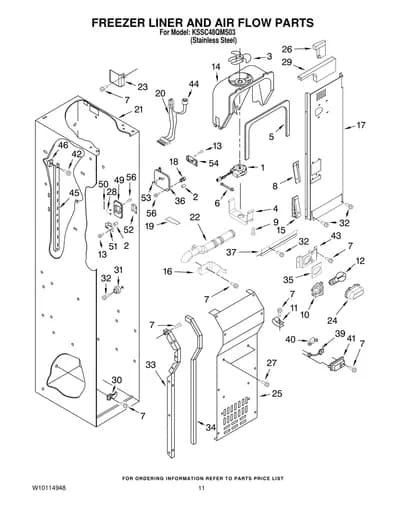 FREEZER LINER AND AIR FLOW PARTS