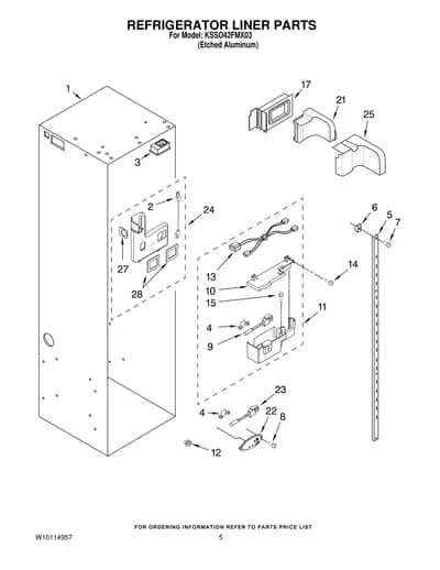 REFRIGERATOR LINER PARTS