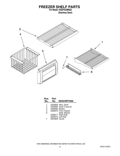 FREEZER SHELF PARTS