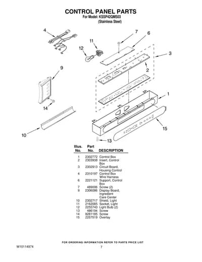 CONTROL PANEL PARTS