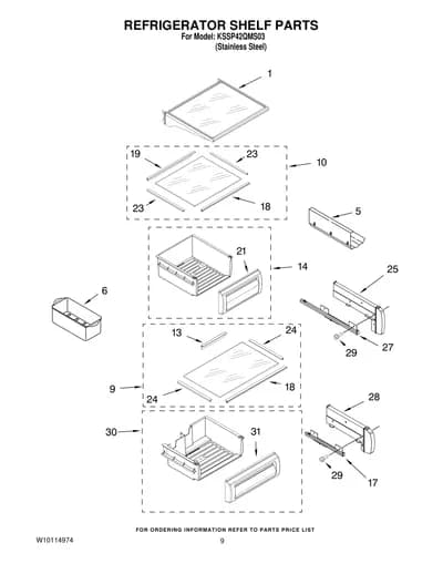 REFRIGERATOR SHELF PARTS