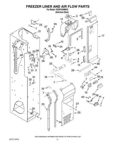 FREEZER LINER AND AIR FLOW PARTS