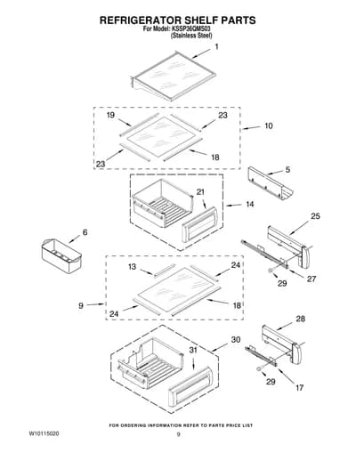 REFRIGERATOR SHELF PARTS