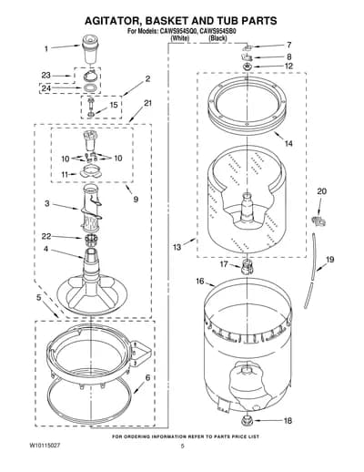 AGITATOR, BASKET AND TUB PARTS