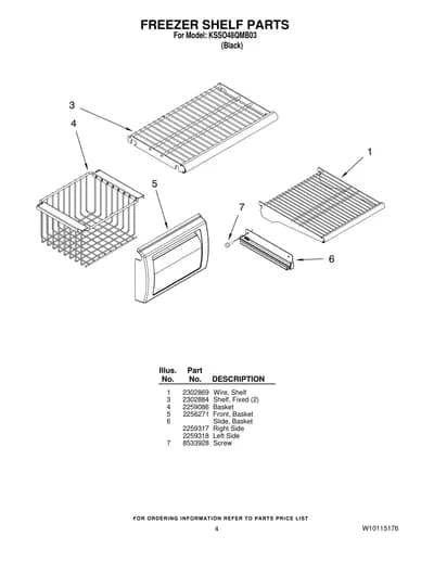 FREEZER SHELF PARTS