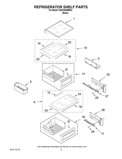 REFRIGERATOR SHELF PARTS