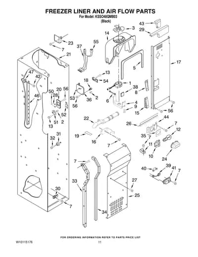 FREEZER LINER AND AIR FLOW PARTS