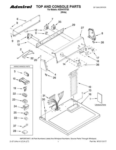 TOP AND CONSOLE PARTS