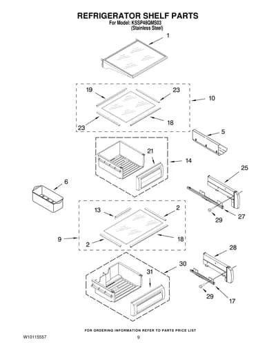 REFRIGERATOR SHELF PARTS