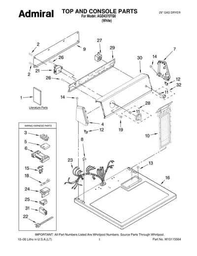 TOP AND CONSOLE PARTS