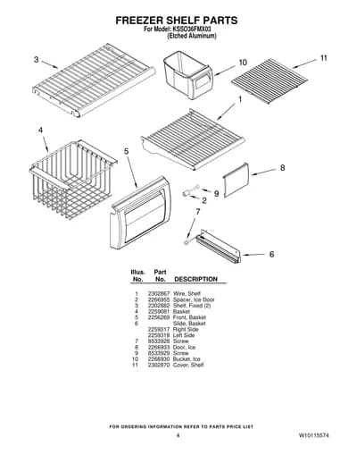 FREEZER SHELF PARTS