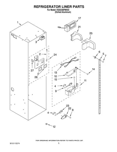 REFRIGERATOR LINER PARTS