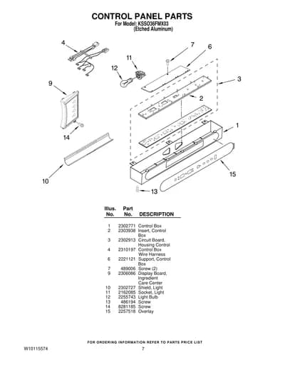 CONTROL PANEL PARTS