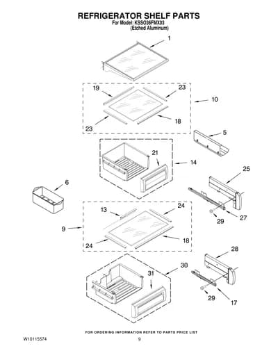 REFRIGERATOR SHELF PARTS
