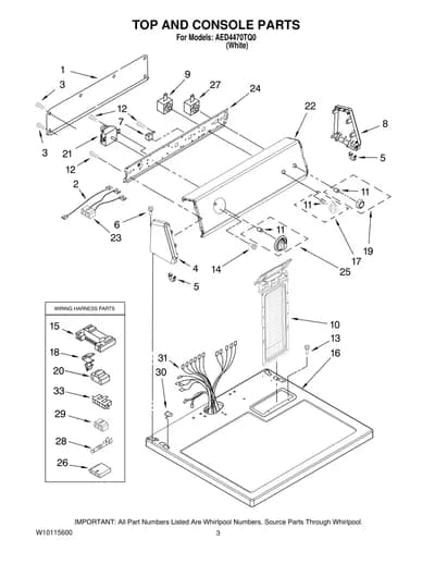 TOP AND CONSOLE PARTS