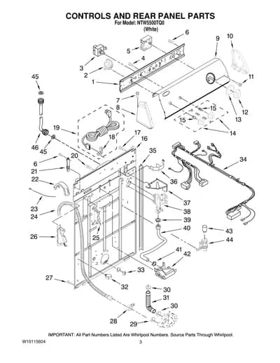 CONTROLS AND REAR PANEL PARTS
