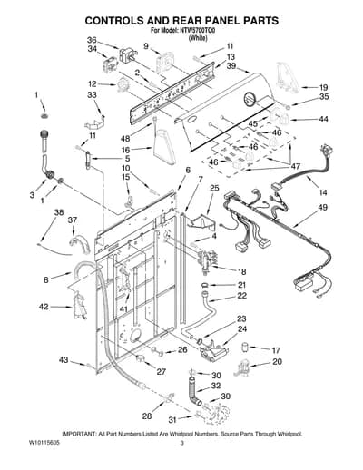 CONTROLS AND REAR PANEL PARTS
