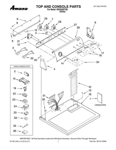 TOP AND CONSOLE PARTS